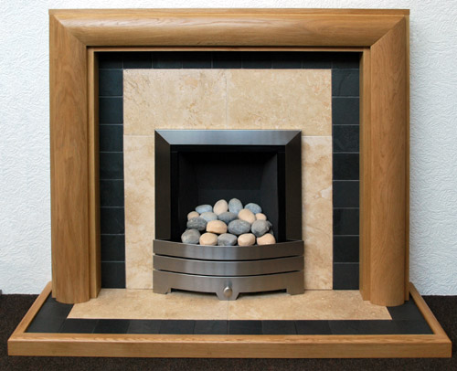Travertine fireplace 500