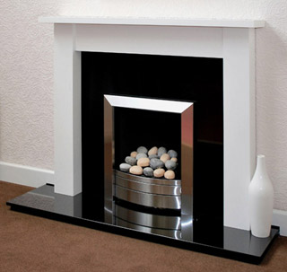 White fire surround for gas or electric fires