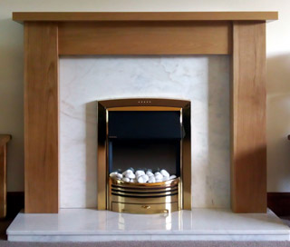 Oak fire surround made to measure Mr Cox Camden oak